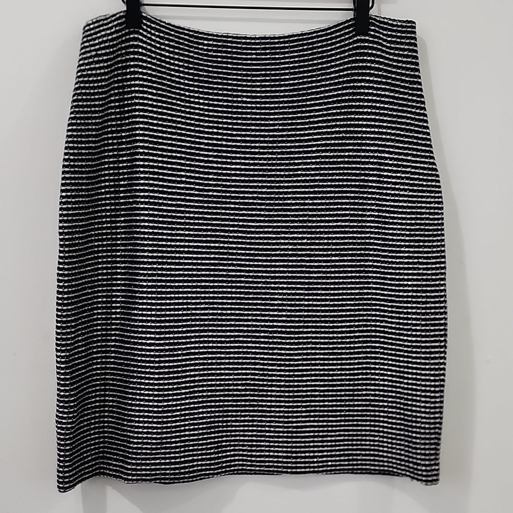 St. John Metallic Stipe Skirt